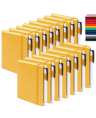 Mini Hardcover Lined Journals Notebooks Bulk With Pen Holder For School Business