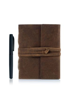 Handmade Full Grain Buffalo Leather Journal With Luxury Pen Lined Paper Writing Notebook