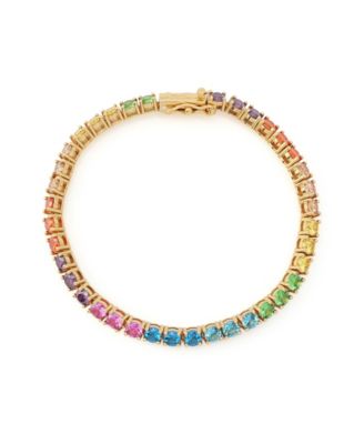 Faux Crystal Rainbow Statement Tennis Bracelet