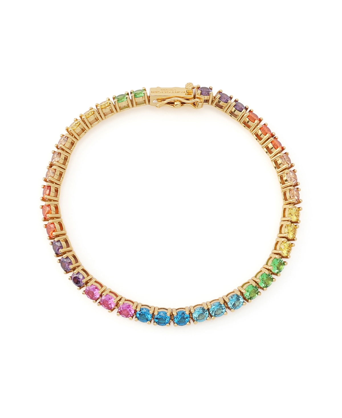 Michael Michael Kors Women's Faux Crystal Rainbow Statement Tennis Bracelet - Gold