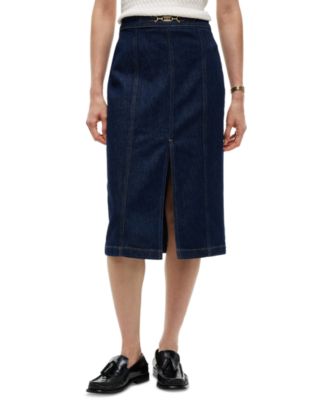 Women's Claire High-Waisted Midi Denim Skirt