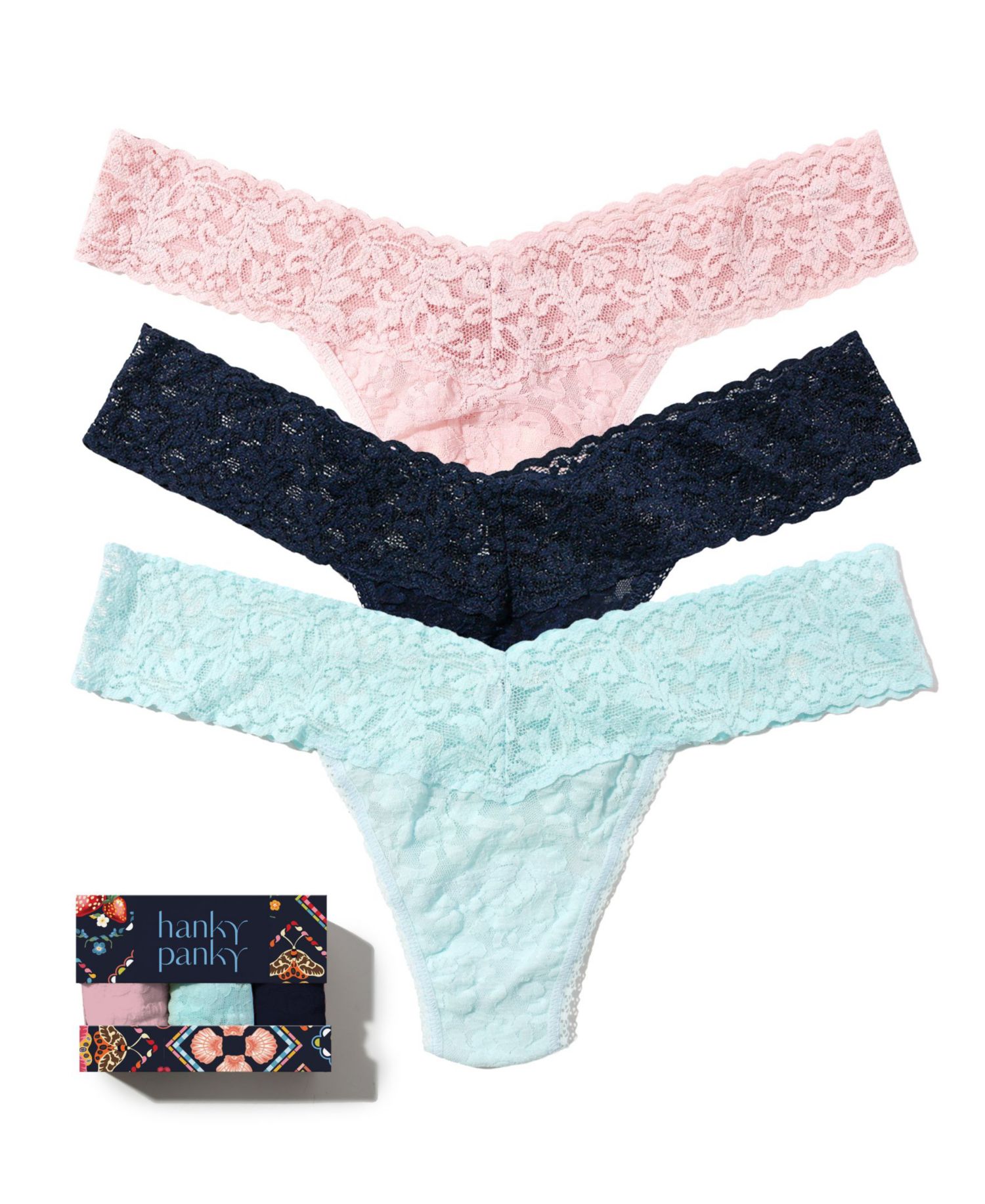 Low-Rise Signature Lace® Thong, 3-Pack