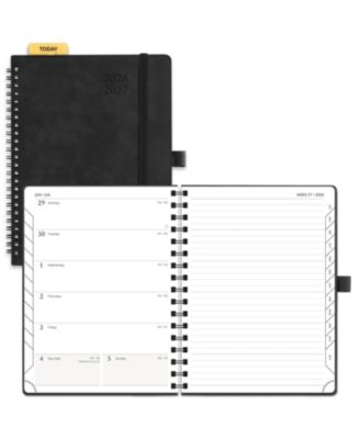 Weekly Planner Monthly Layout Spiral Softcover 100gsm Paper Pen Holder Pocket Closure