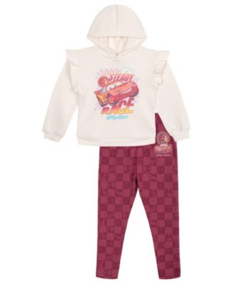 Girls' 4-16 Graphic Hooded Checkerboard Hoodie and Leggings, 2-Piece Set