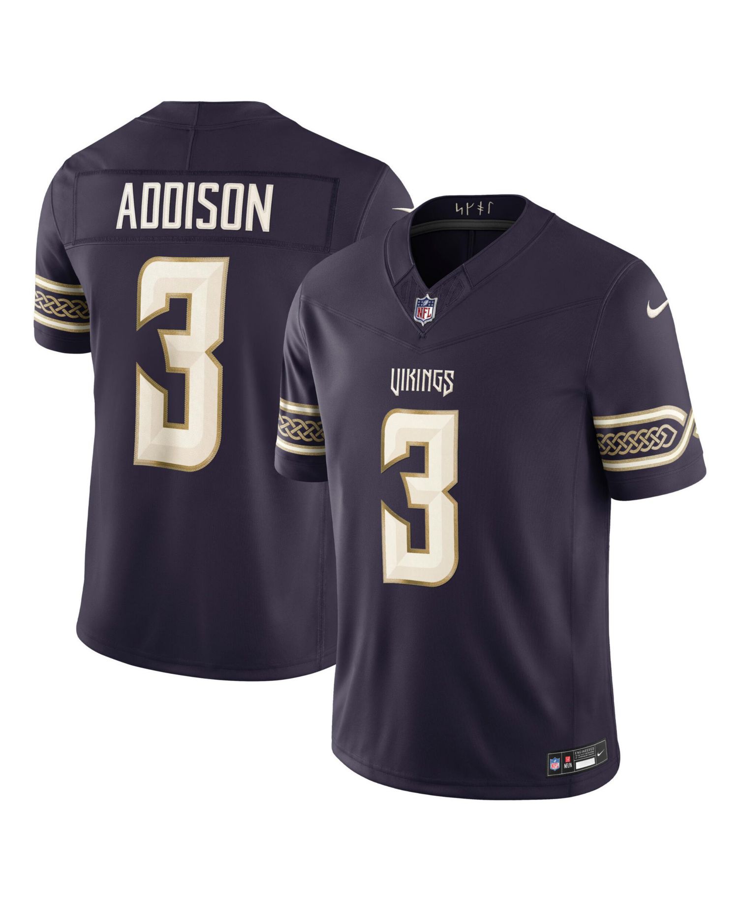 Men's Jordan Addison Purple Minnesota Vikings 2026 Rivalries Collection Vapor F.U.S.E Stitched Limited Jersey