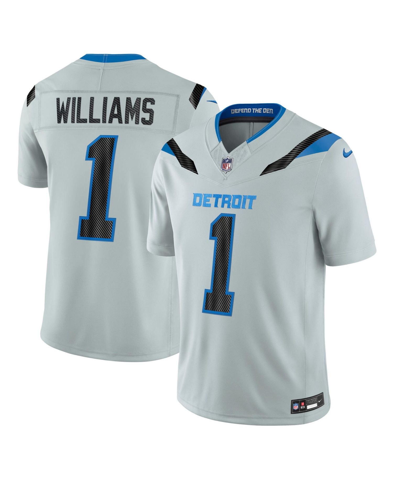 Men's Jameson Williams Silver Detroit Lions 2026 Rivalries Collection Vapor F.U.S.E Stitched Limited Jersey