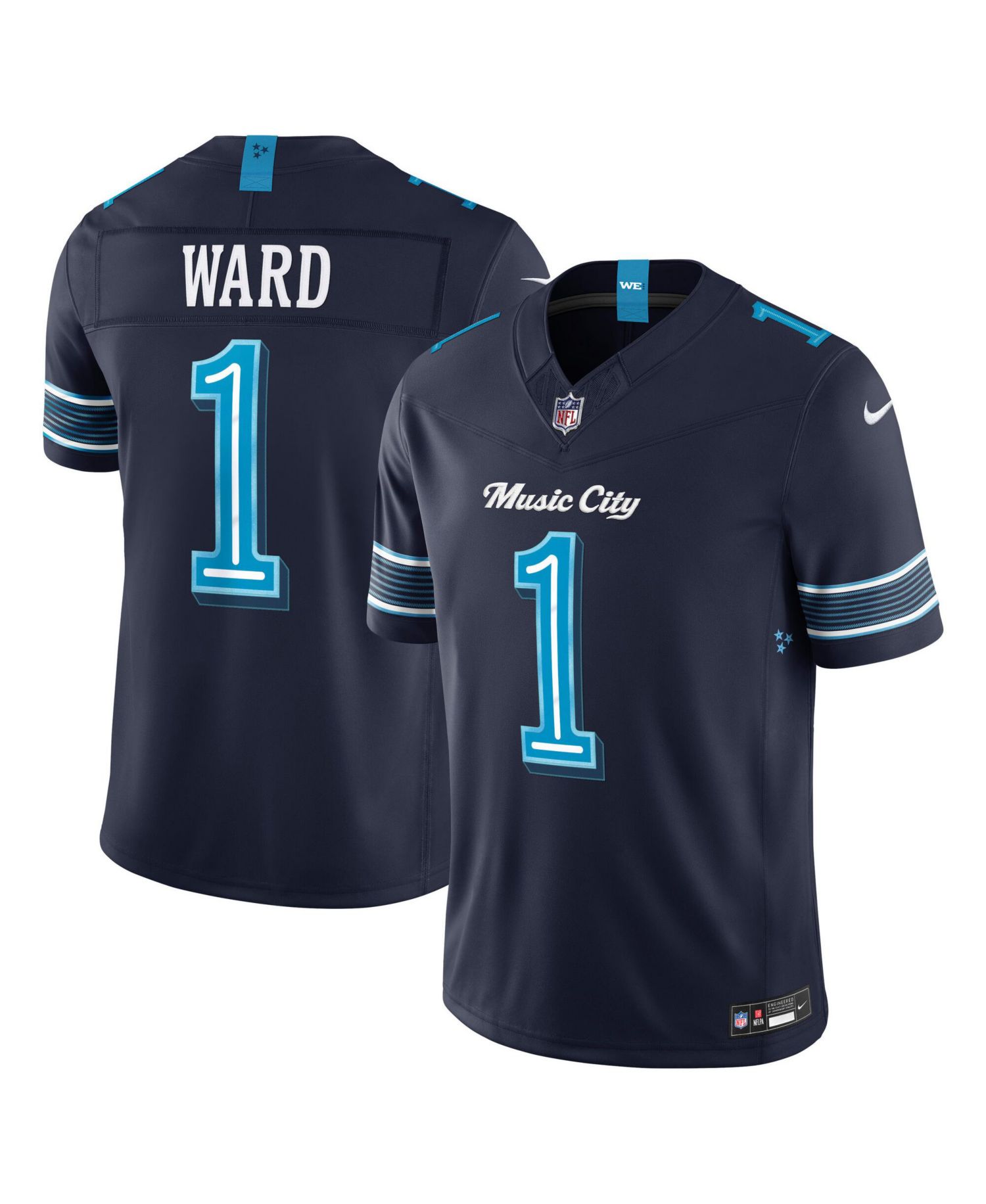 Men's Cameron Ward College Navy Tennessee Titans 2026 Rivalries Collection Vapor F.U.S.E Stitched Limited Jersey