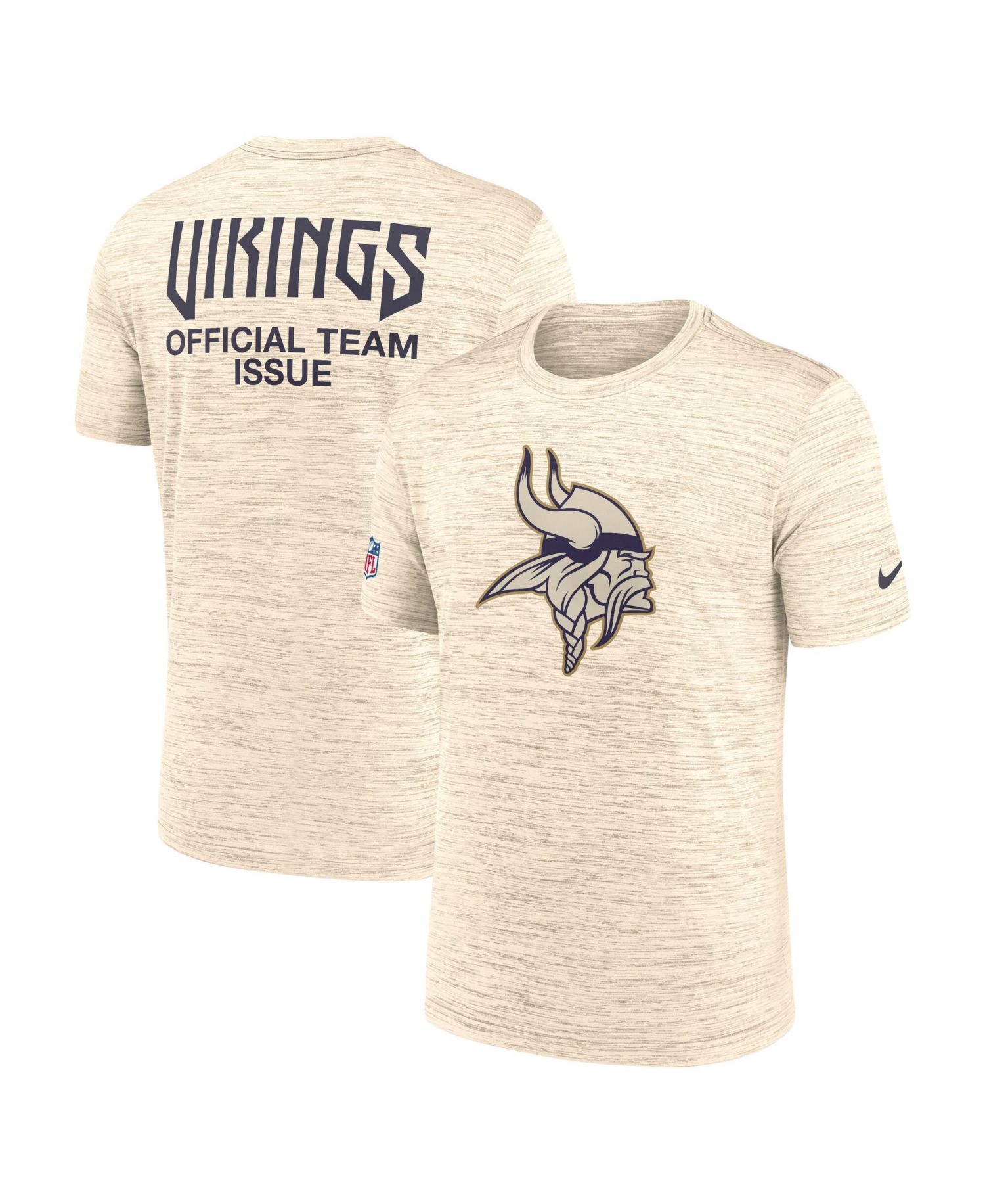 Men's Natural Minnesota Vikings 2026 Rivalries Collection Sideline Velosity T-Shirt