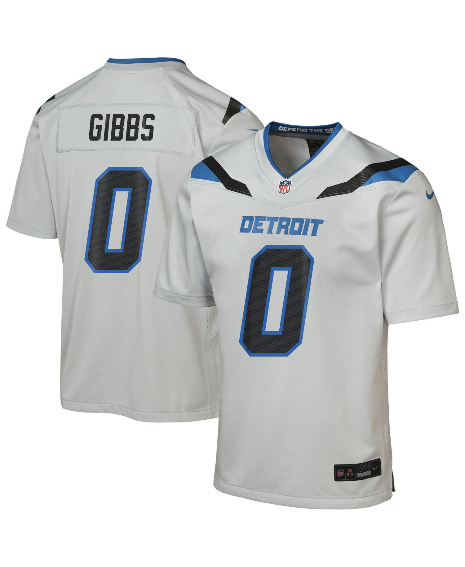 Big Boys and Girls Jahmyr Gibbs Silver Detroit Lions 2026 Rivalries Collection Game Jersey