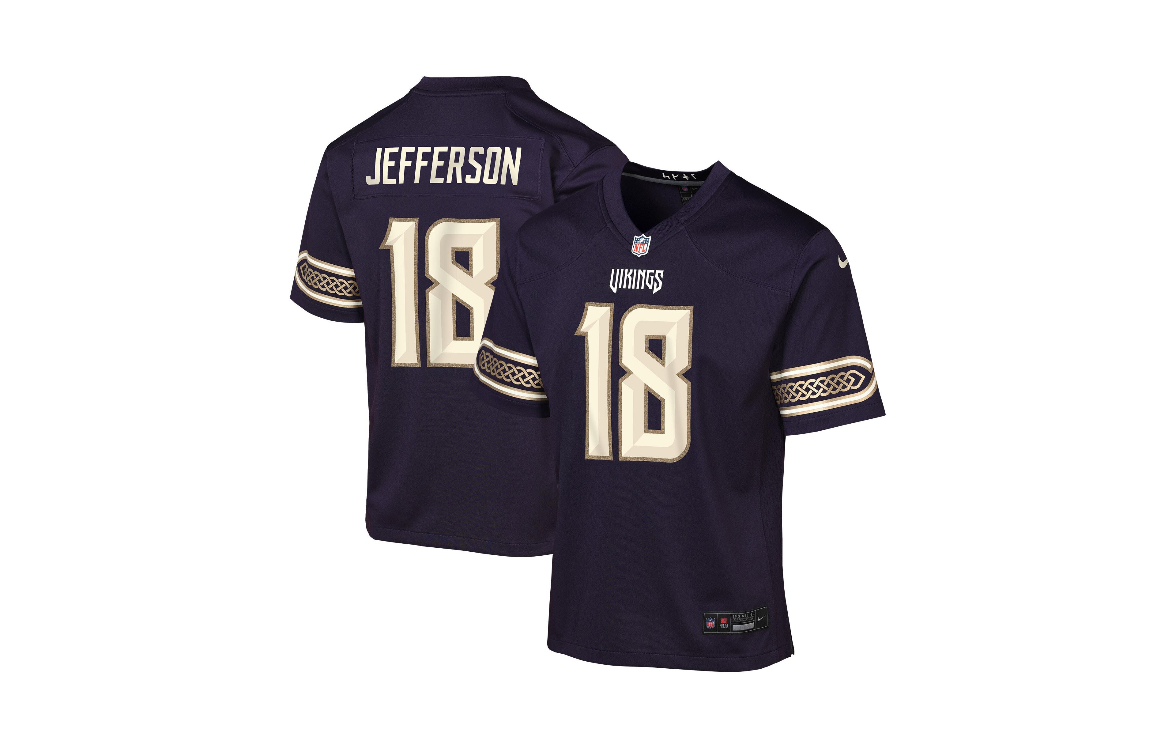 Nike Big Boys and Girls Justin Jefferson Purple Minnesota Vikings 2026 Rivalries Collection Game Jersey