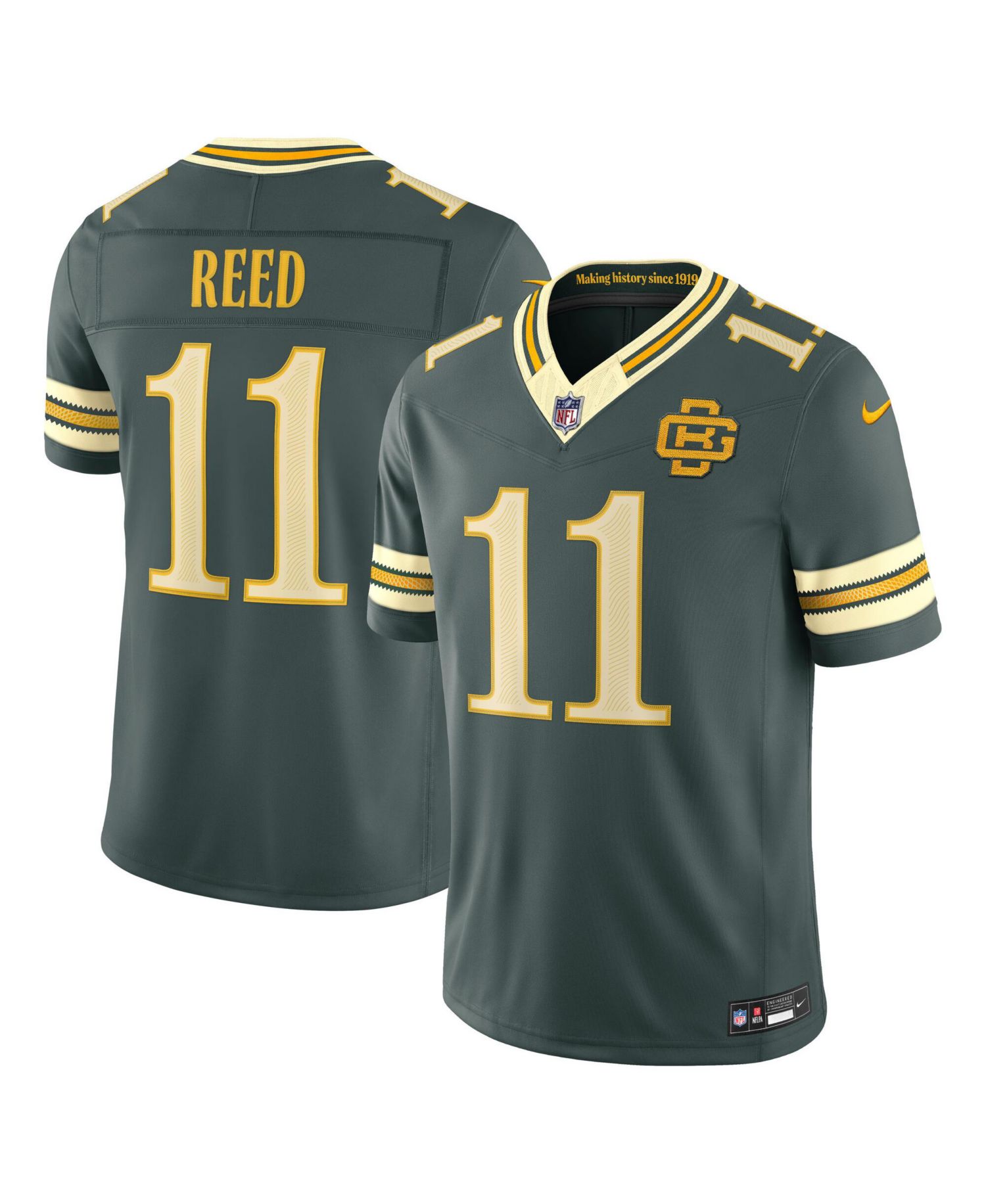 Men's Jayden Reed Green Bay Packers 2026 Rivalries Collection Vapor F.U.S.E Stitched Limited Jersey