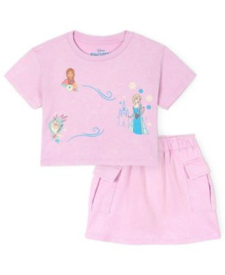 Toddler Girls' 2-Piece Mineral Wash Tee and Skort Set
