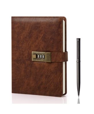 Lock Journal PU Leather Diary With Lock 240 Pages Lined Notebook Gift Set