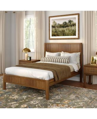Sera Fluted Full Bed, Blonde