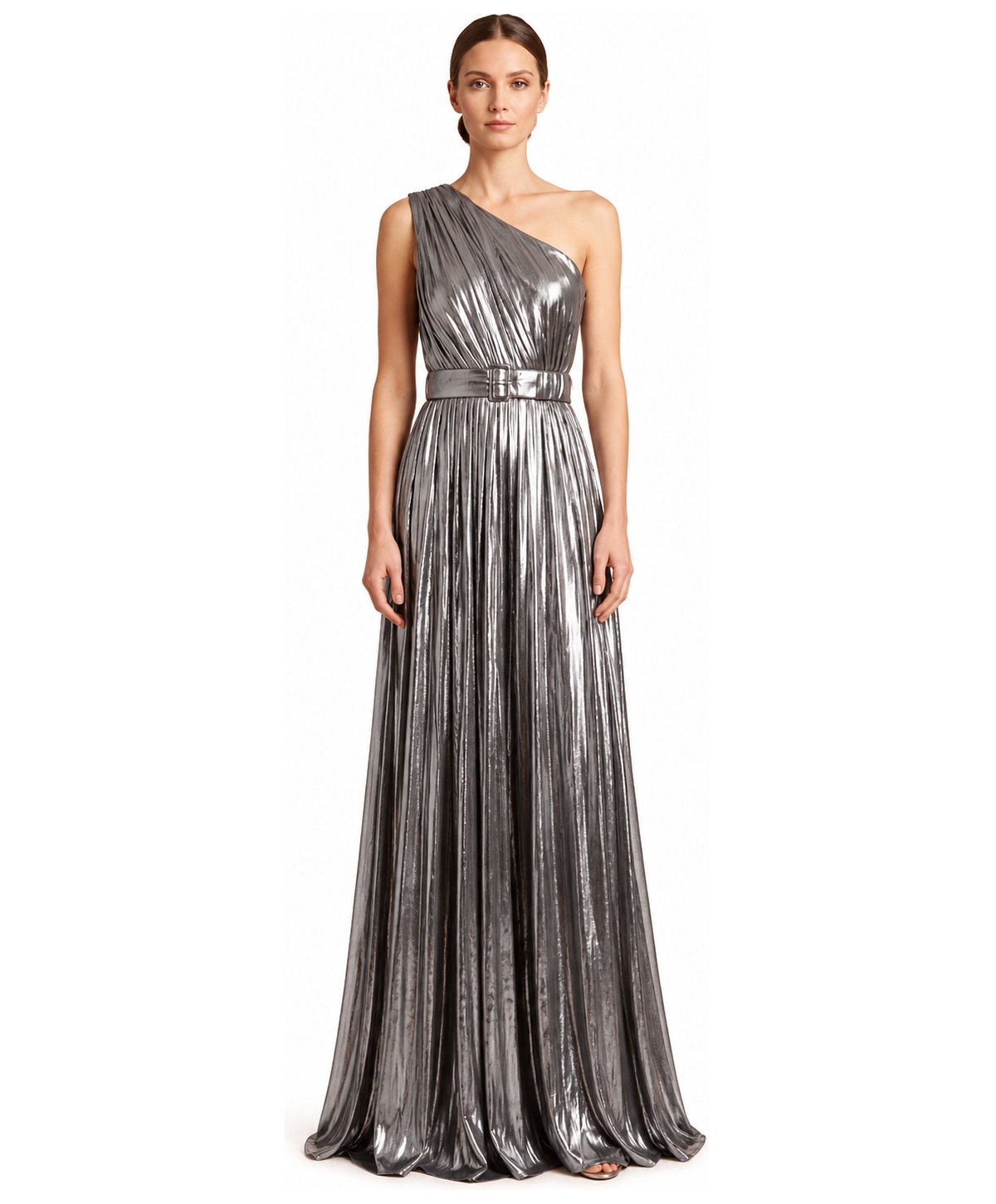 Lara Plus One Shoulder Metallic Dress