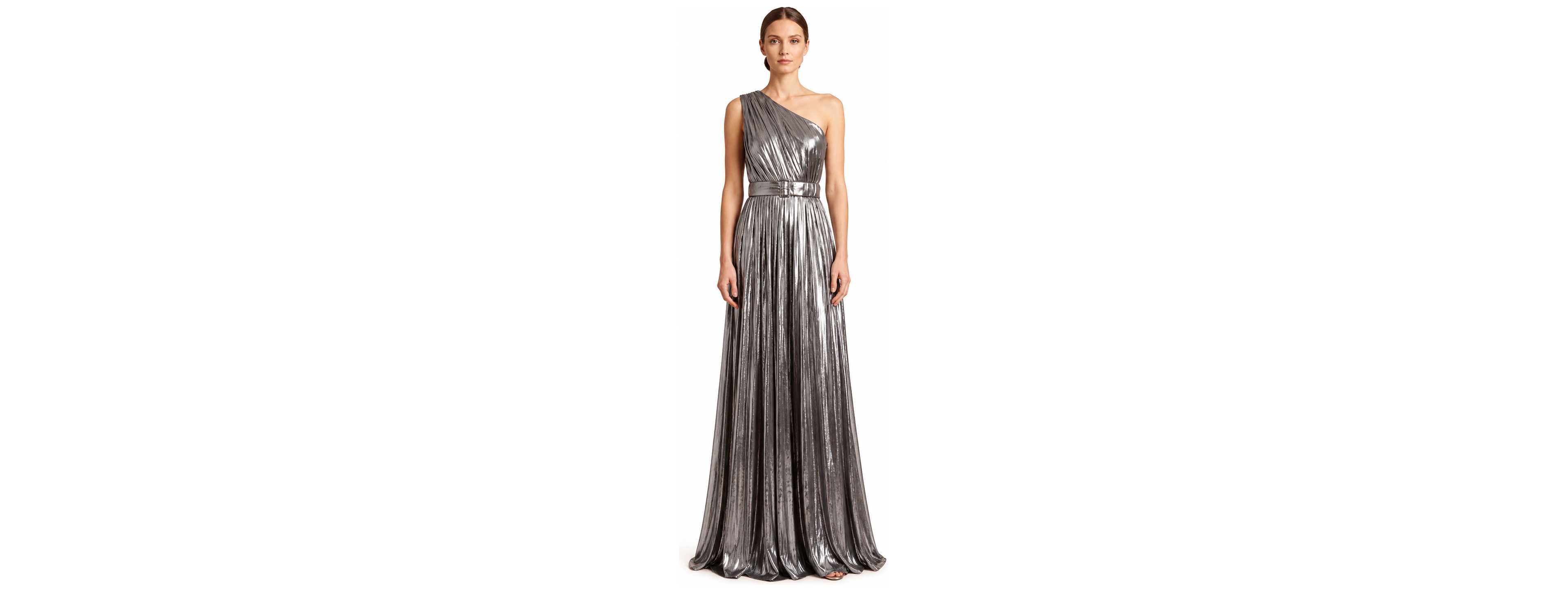 Lara Plus One Shoulder Metallic Dress