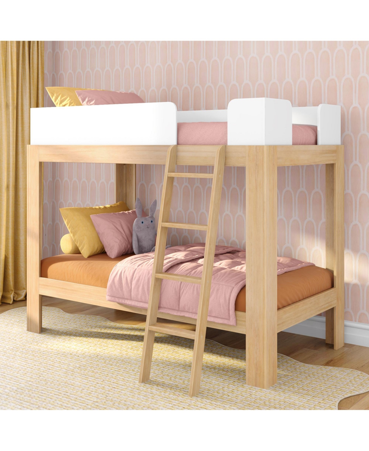 Max & Lily Mid-Century Modern Twin Over Bunk Bed