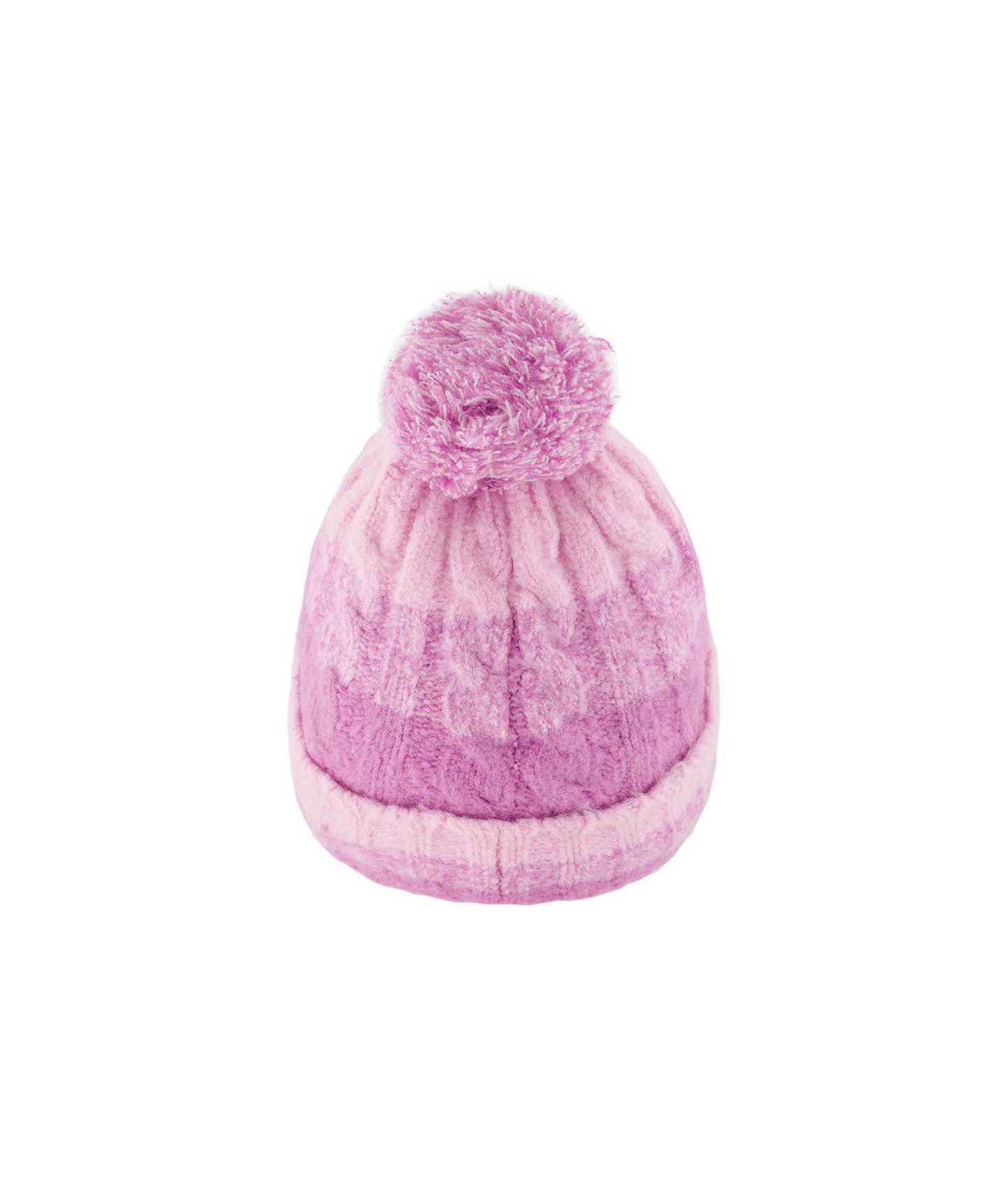 Шапка Deux par Deux Fleece-Lined Cable-Knit Pompom Beanie для девочек, цвет: Фиолетовый — фото 2
