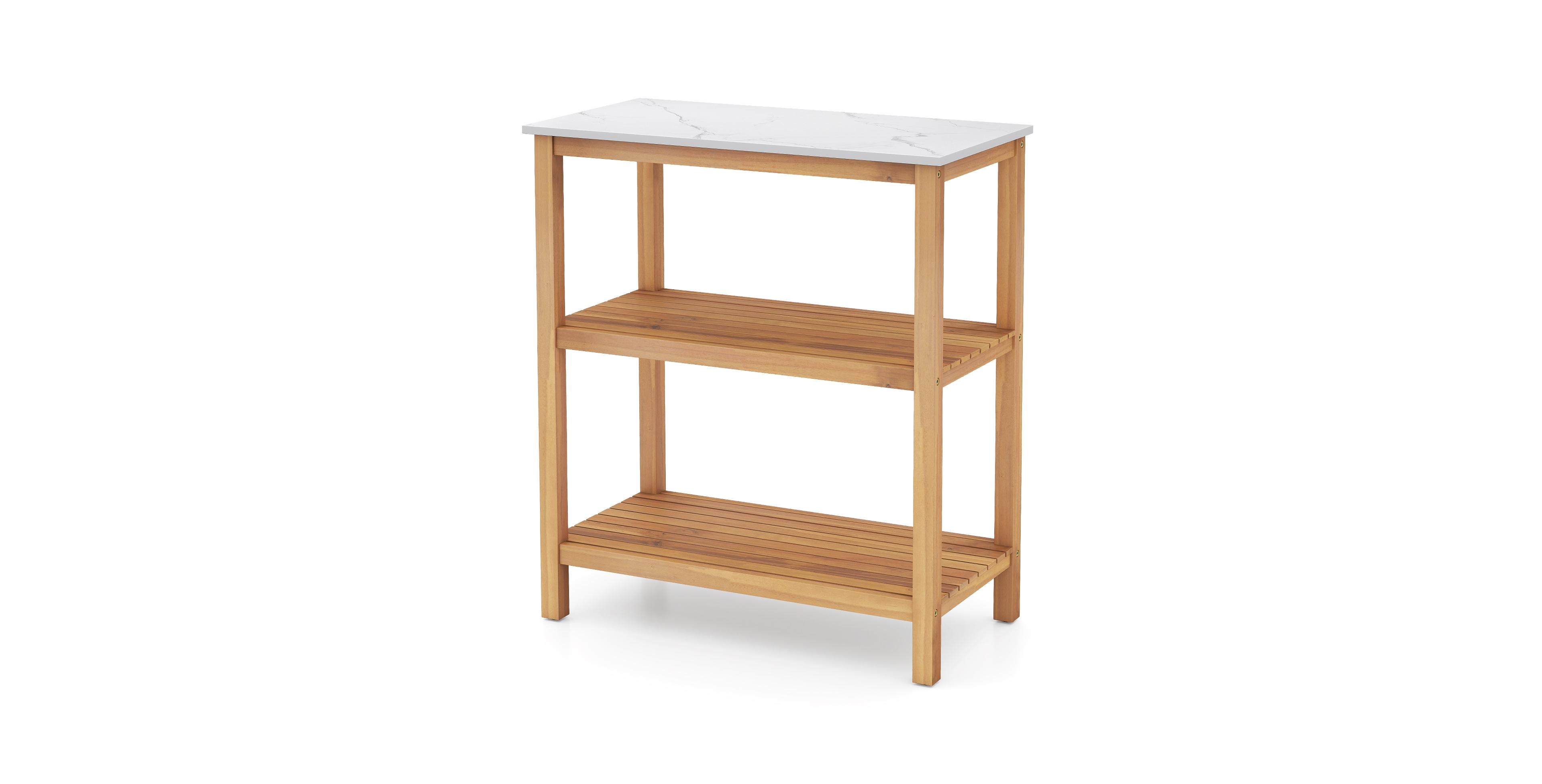 Sugift 3-Tier Garden Potting Bench Table with Marble-Like Countertop