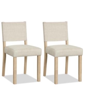 Set of 2 Upholstered Dining Chairs with Solid Rubber Wood Legs