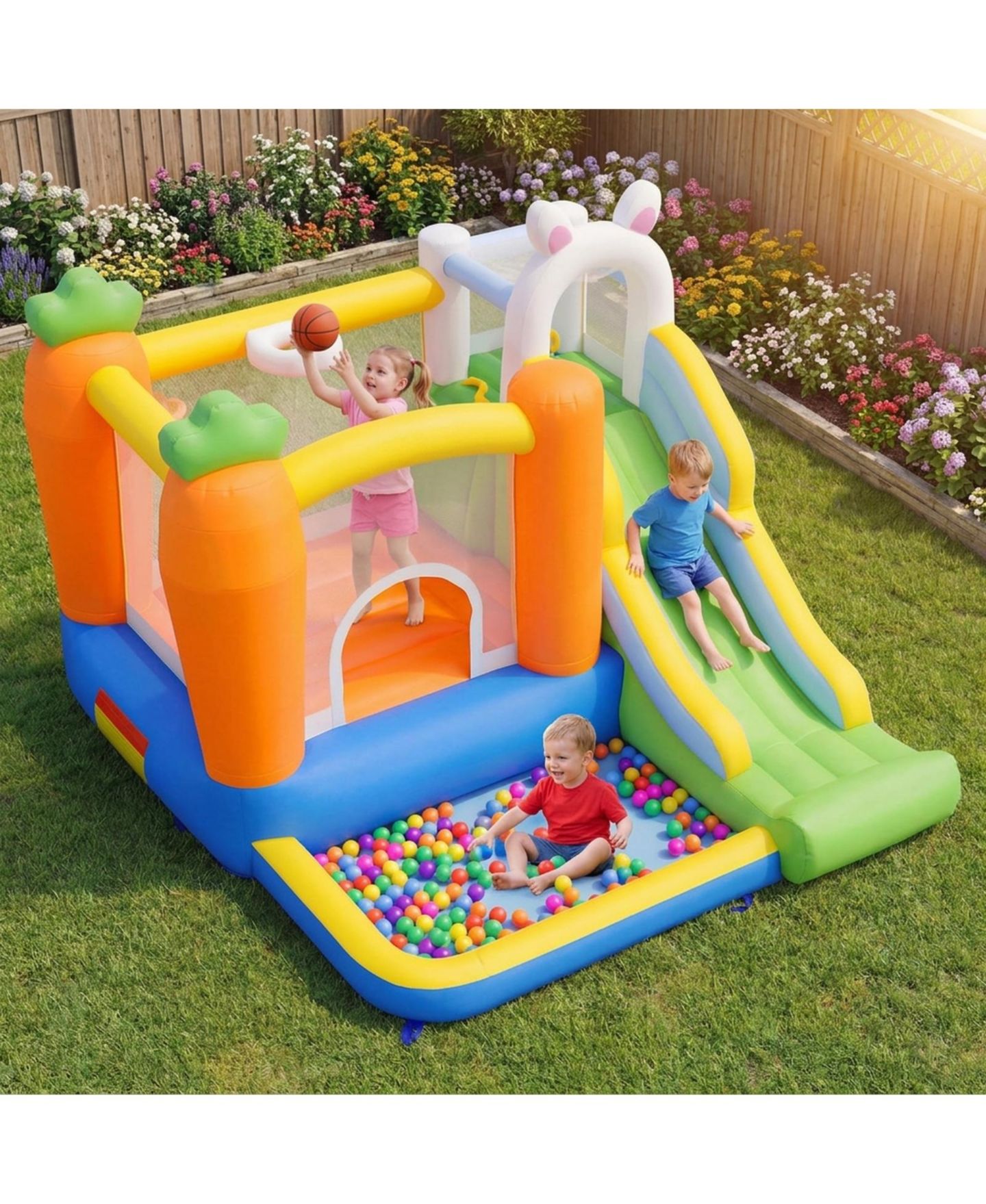 Детская игрушка SUGIFT Kids Bounce House with Climbing Wall, Slide & Ball Pit, 370W Blower, Ages 3-12, цвет: Open Miscellaneous — фото 9