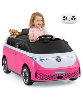 12V Kids Ride-On Bus with Parent Remote LED Headlights and Music