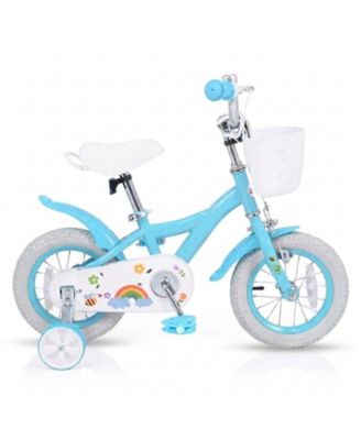 12 in Girls Bike with Training Wheels and Adjustable Seat, 110 lb Capacity, Ages 3-4