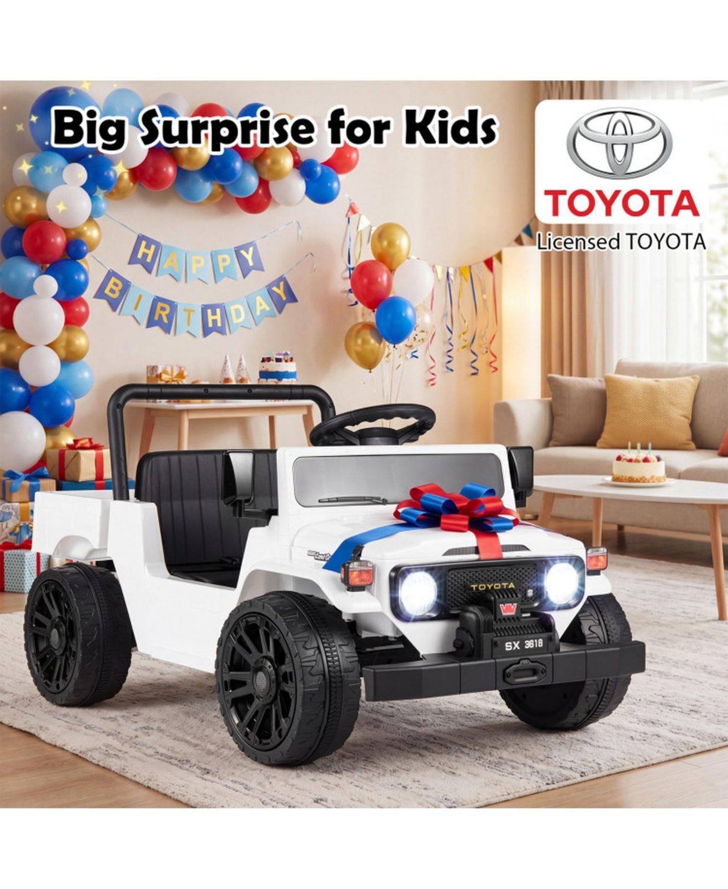 Детская игрушка HONGGE 12V Kids' Electric Dump-Bed Remote-Control Ride-On Pickup Truck, 66 lbs Capacity, Ages 3-6, цвет: Белый — фото 11