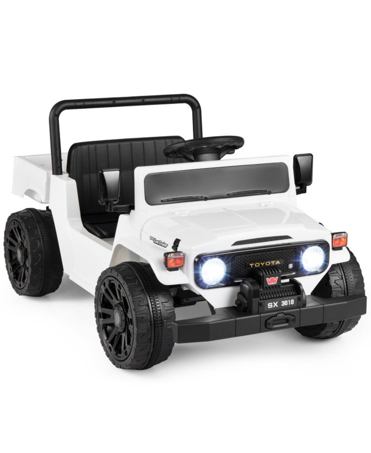 Hongge 12V Kids' Electric Dump-Bed Remote-Control Ride-On Pickup Truck, 66 lbs Capacity, Ages 3-6 - White