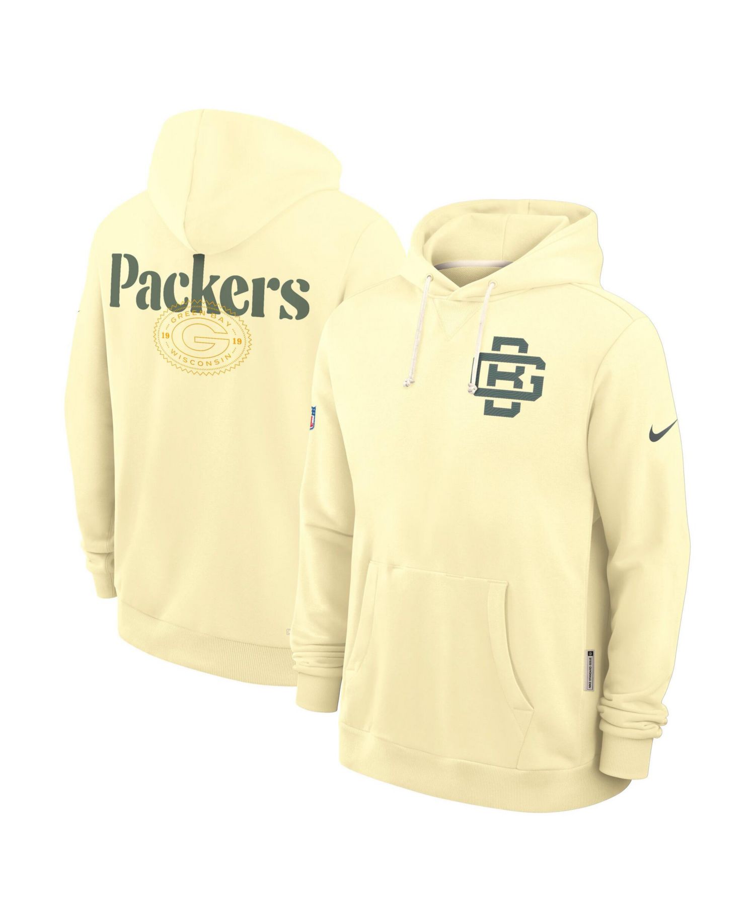 Men's Yellow Green Bay Packers 2026 Rivalries Collection Sideline Pullover Hoodie