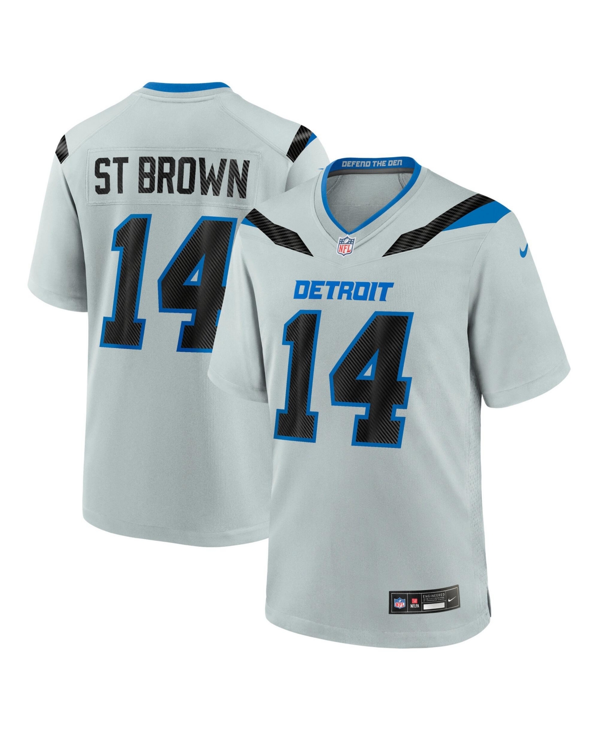 Nike Men's Amon-Ra St. Brown Silver Detroit Lions 2026 Rivalries Collection Game Jersey