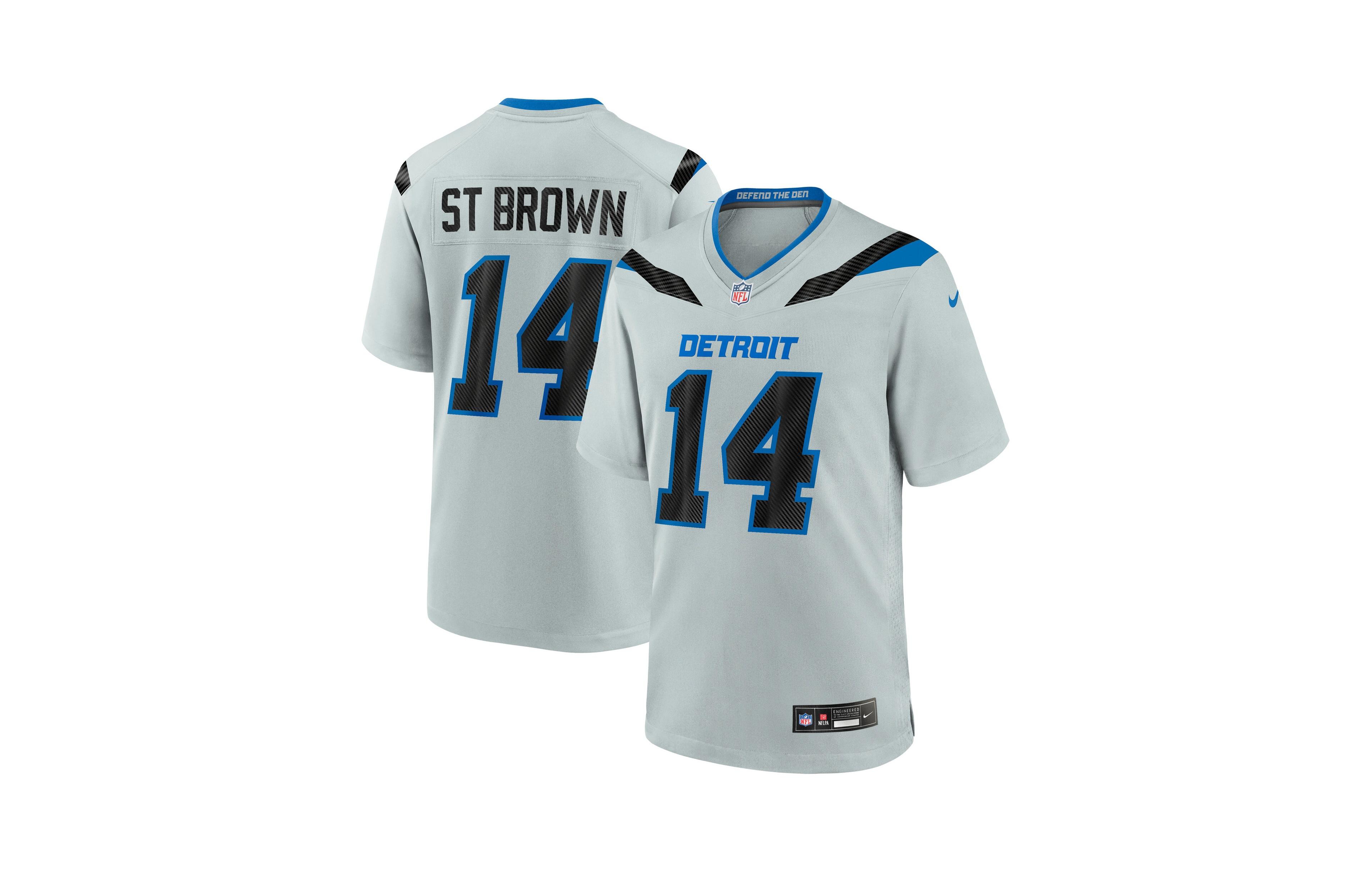 Nike Men's Amon-Ra St. Brown Silver Detroit Lions 2026 Rivalries Collection Game Jersey