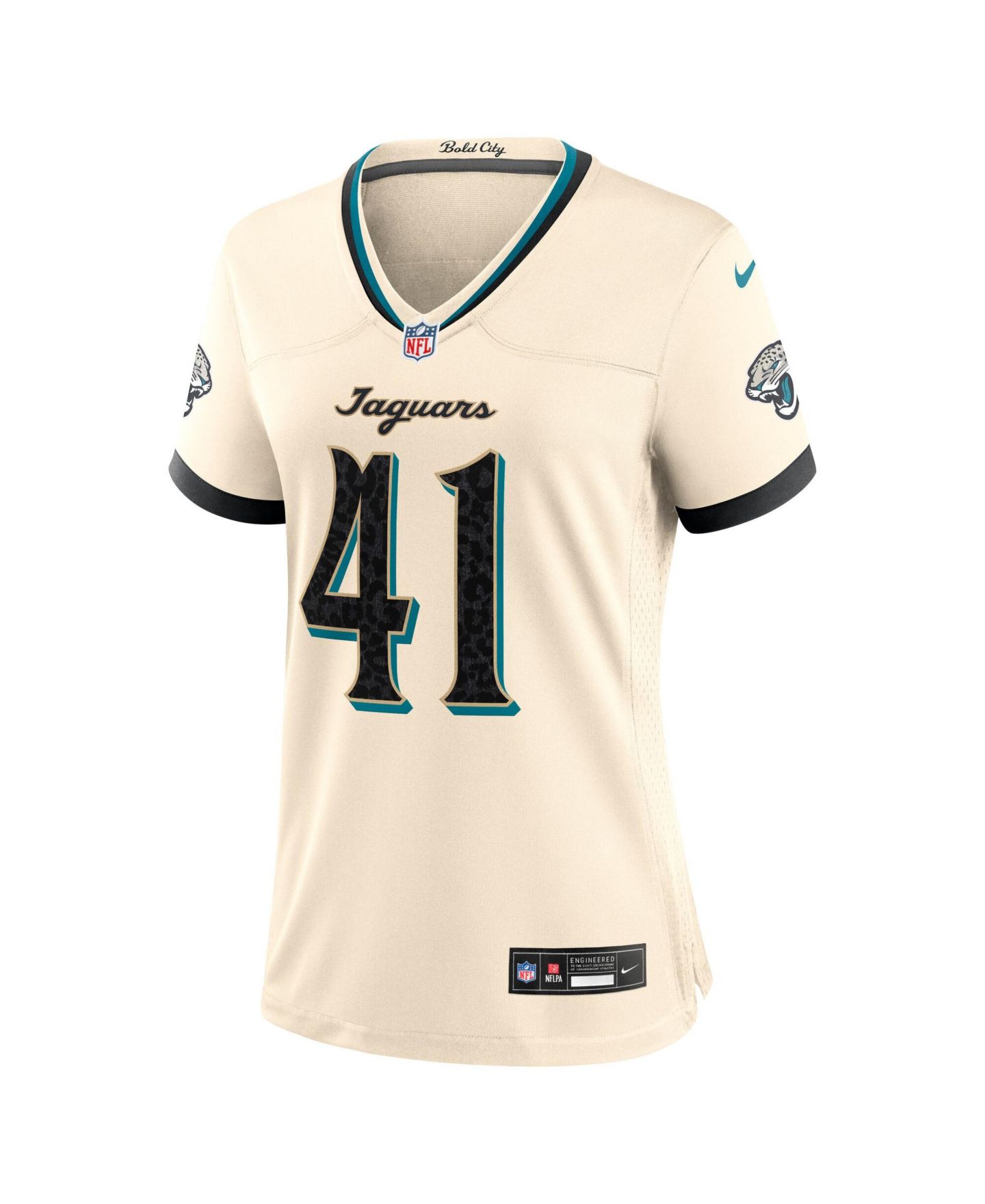 Женский топ Nike Josh Hines-Allen Natural Jacksonville Jaguars 2026 Rivalries Collection Game Jersey — фото 2