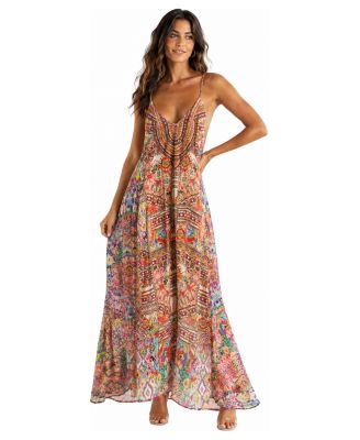 Women's Halter Plunging V-Neck High-Low Maxi Dress