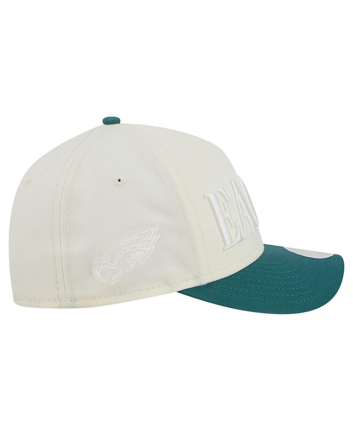 Women's Cream/Midnight Green Philadelphia Eagles Tonal A-Frame 9FORTY Adjustable Hat