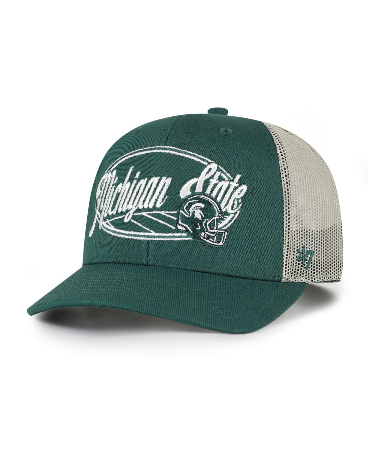 Кепка '47 Brand Green Michigan State Spartans Enfield Adjustable Trucker Hat — фото 1