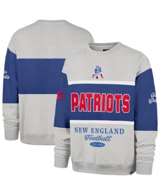 Men's Royal/Heather Gray New England Patriots Blockfield Maximalist Sweatshirt