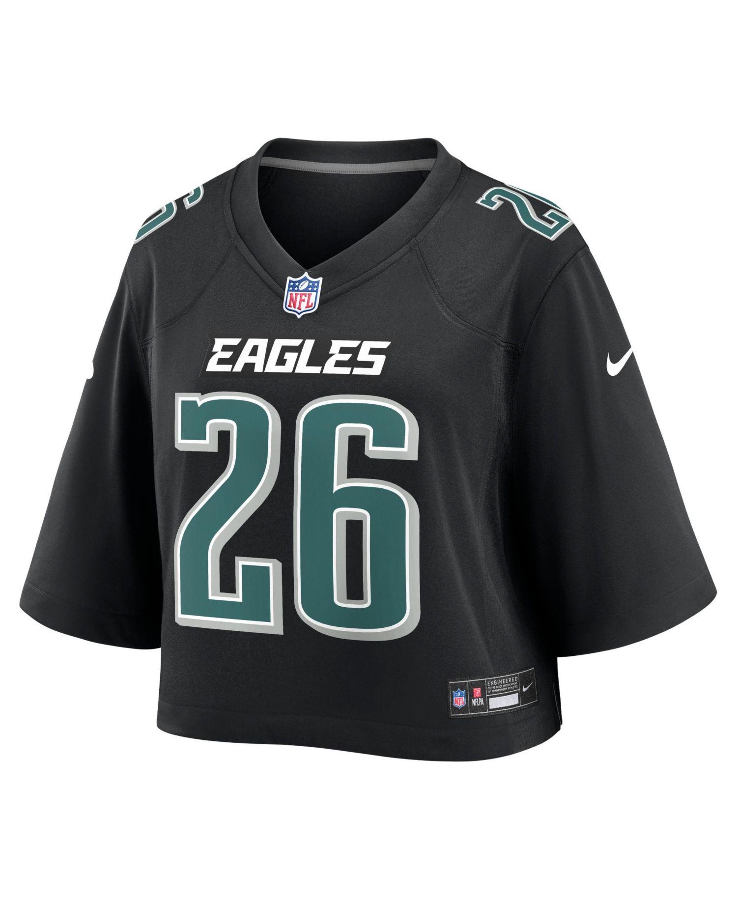 Women's Saquon Barkley Black Philadelphia Eagles Cropped Fashion Game Jersey