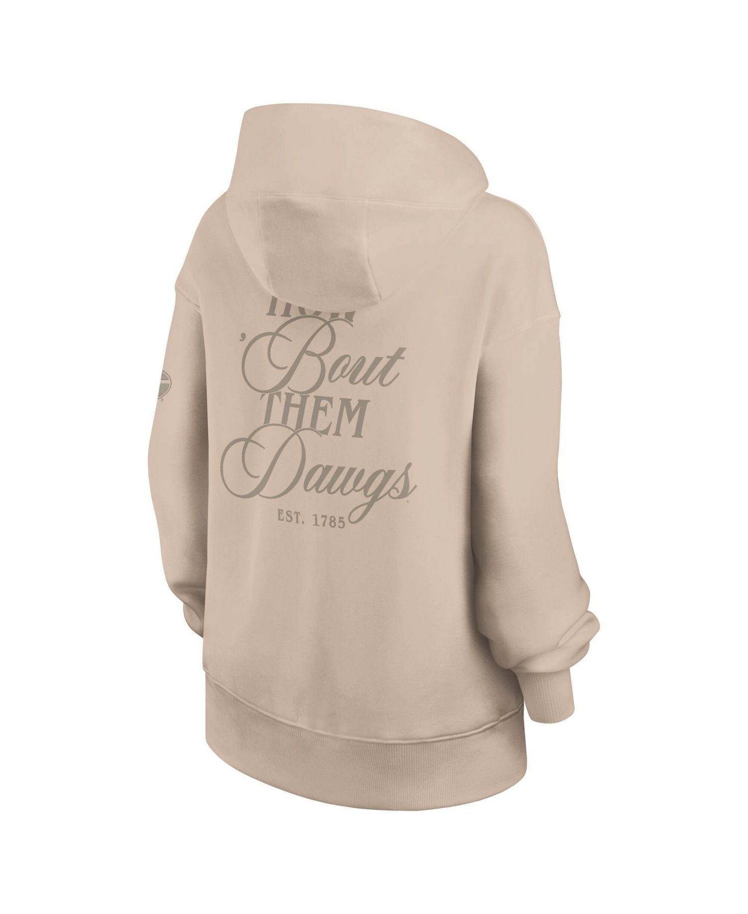 Women's Tan Georgia Bulldogs Neutral Stance Phoenix Fleece Oversized Hoodie