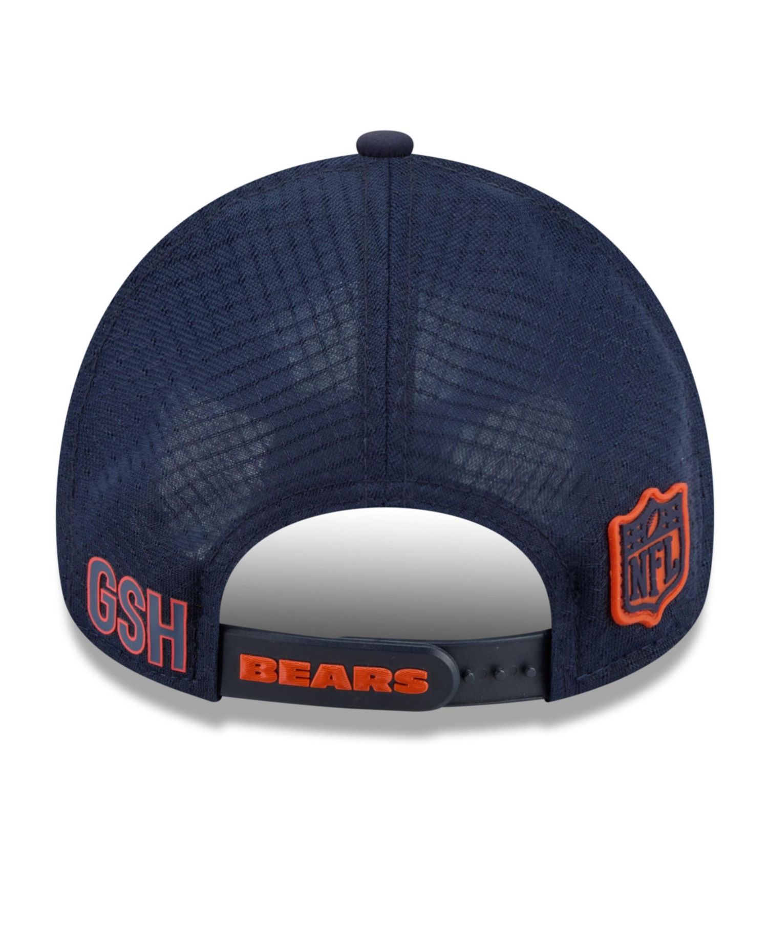 Big Boys and Girls Navy Chicago Bears 2026 Sideline Apex 9FORTY Adjustable Trucker Hat