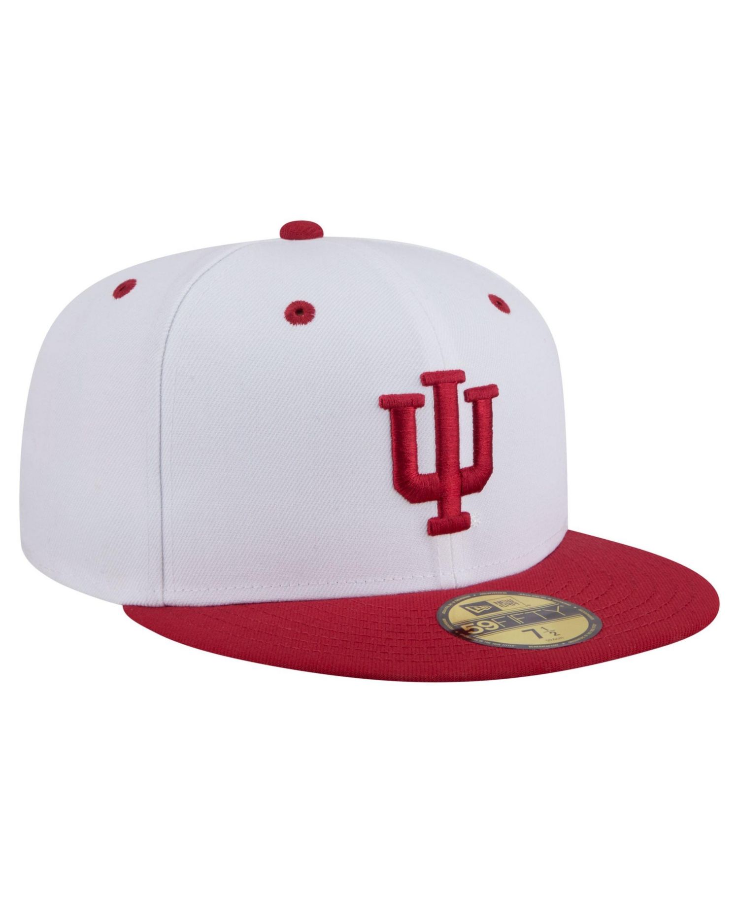 Men's White/Crimson Indiana Hoosiers On-Field Baseball Fitted Hat