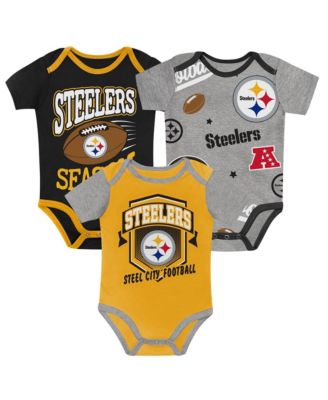Baby Boys and Girls Pittsburgh Steelers First Round Pick Three-Piece Bodysuit Set