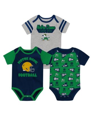 Baby Boys and Girls Navy Notre Dame Fighting Irish Star Player Three-Piece Bodysuit Set