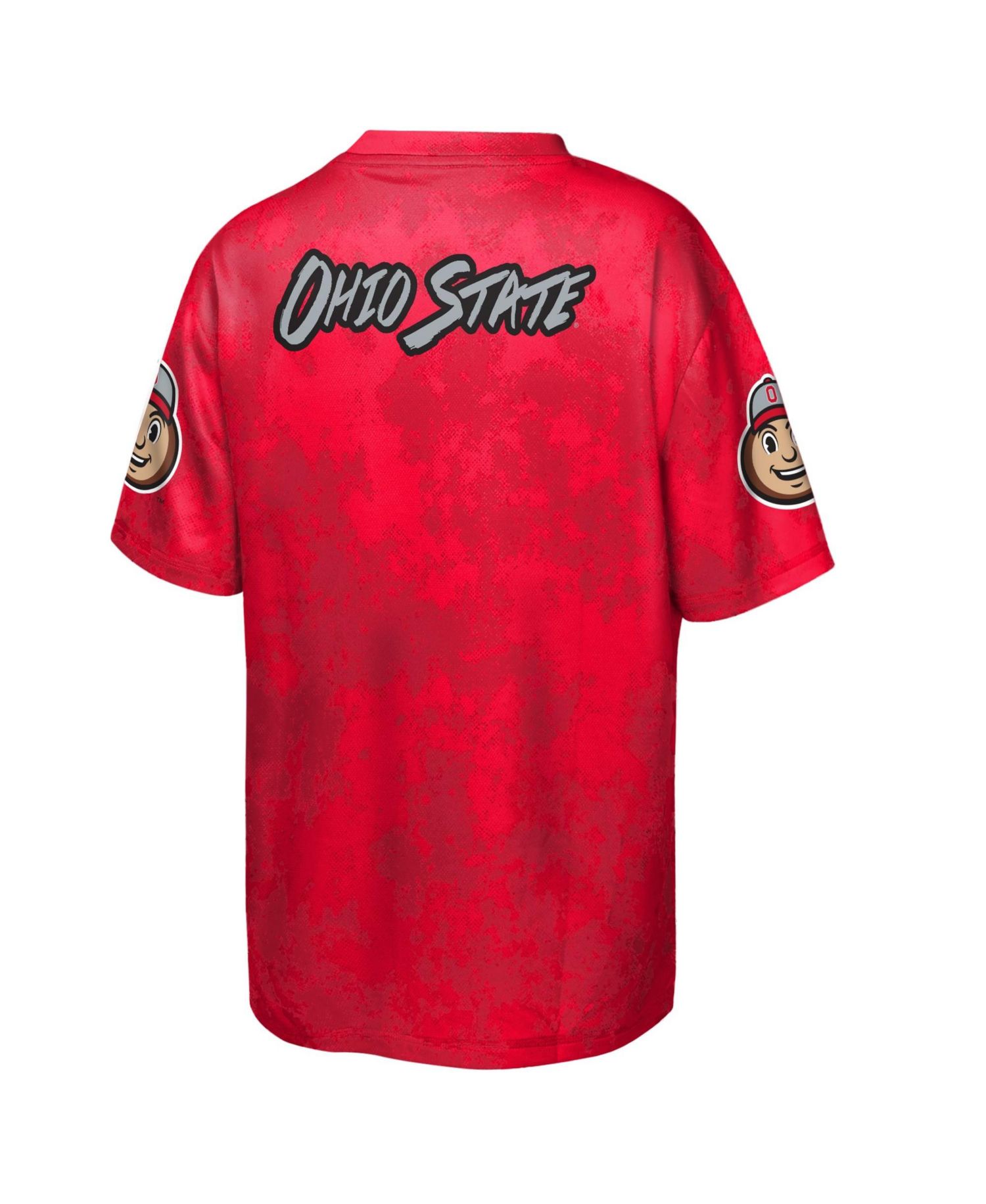 Big Boys and Girls Scarlet Ohio State Buckeyes Off-Side Sublimated T-Shirt