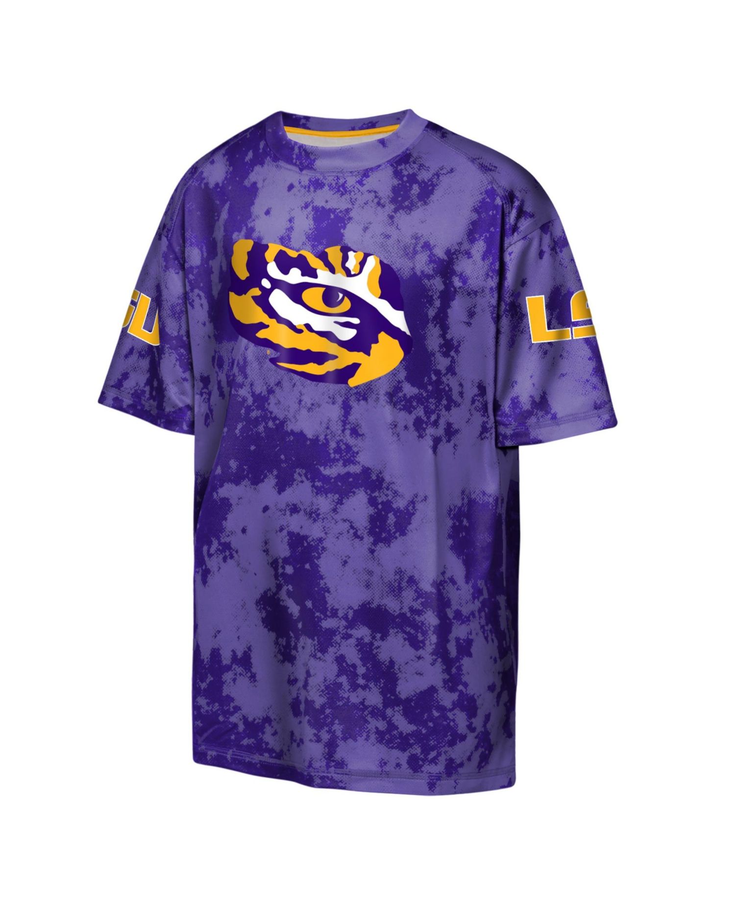Big Boys and Girls Purple LSU Tigers Off-Side Sublimated T-Shirt