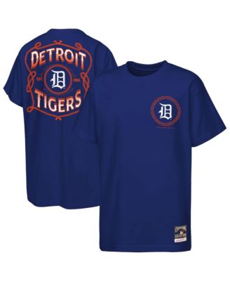 Big Boys and Girls  Navy Detroit Tigers Cooperstown Rodeo Rope T-Shirt