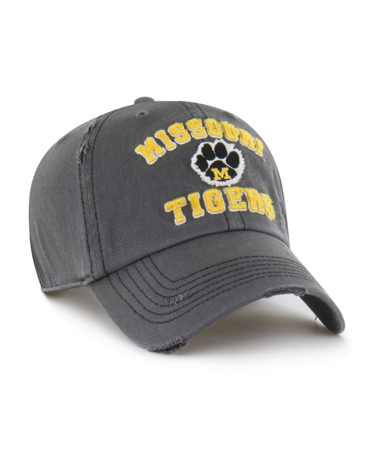 Men's and Women's '47 Charcoal Missouri Tigers Well-Worn Seymore Clean Up Adjustable Hat