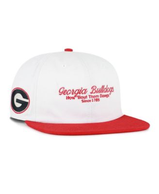 Men's '47 White/Red Georgia Bulldogs Script Stack Relaxed Captain Adjustable Hat