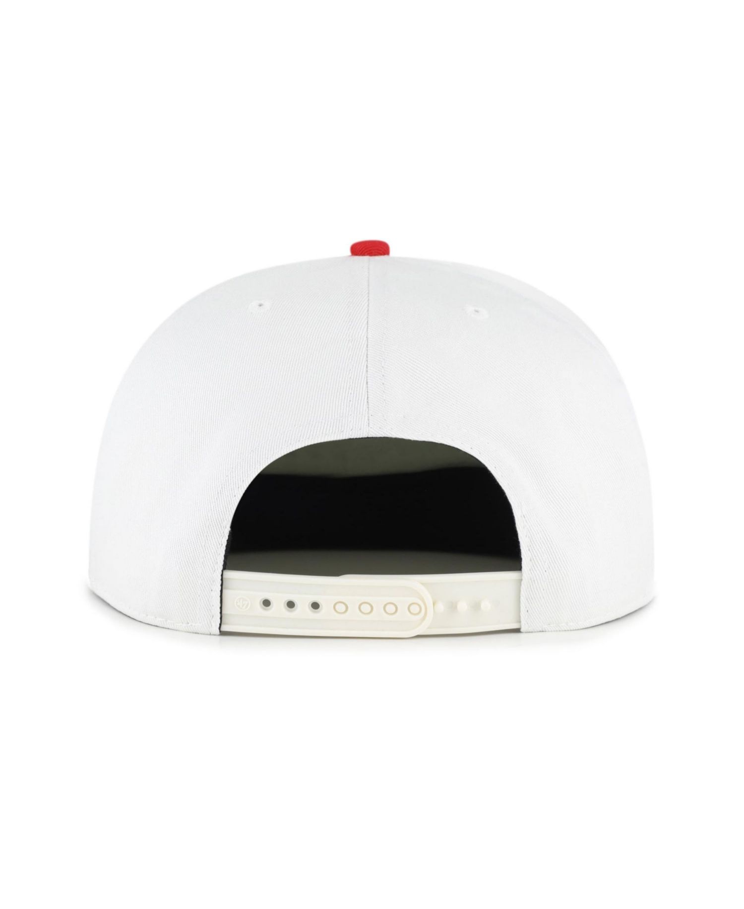 Men's '47 White/Scarlet Ohio State Buckeyes Script Stack Relaxed Captain Adjustable Hat