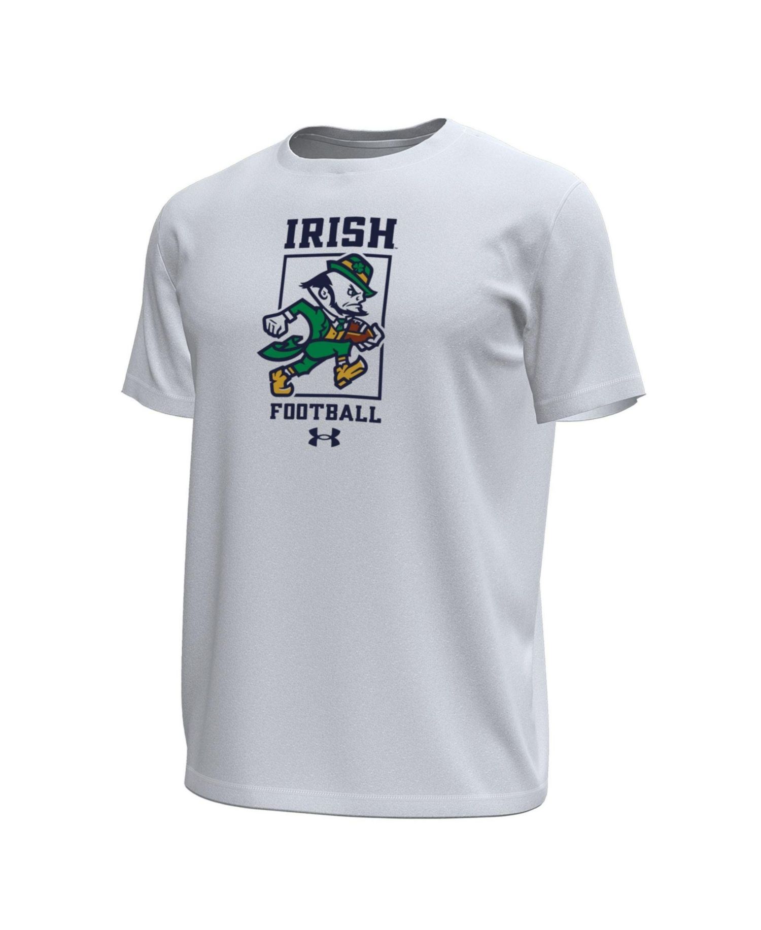 Men's White Notre Dame Fighting Irish Sporting Leprechaun Tech Stretch T-Shirt